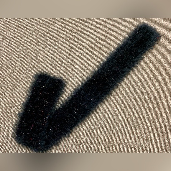 Vtg Black Fuzzy Colored Glitter Sparkly Boa Scarf Wrap - Picture 6 of 9